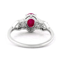 1.30 Ct Oval Mixed Cut Natural Ruby 950 Platinum Ring