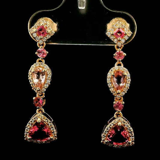 1.80 Ct Pear Tourmaline 14K Gold Earrings
