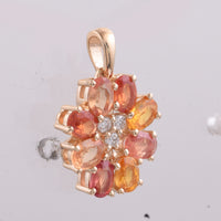 1.82 Ct Oval Natural Multi Coloured Sapphire 14K Gold Pendant