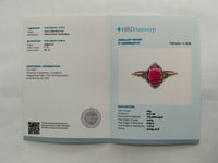 1.24 Ct Oval Cabochon Cut Natural Pink Tourmaline 14K Gold Ring