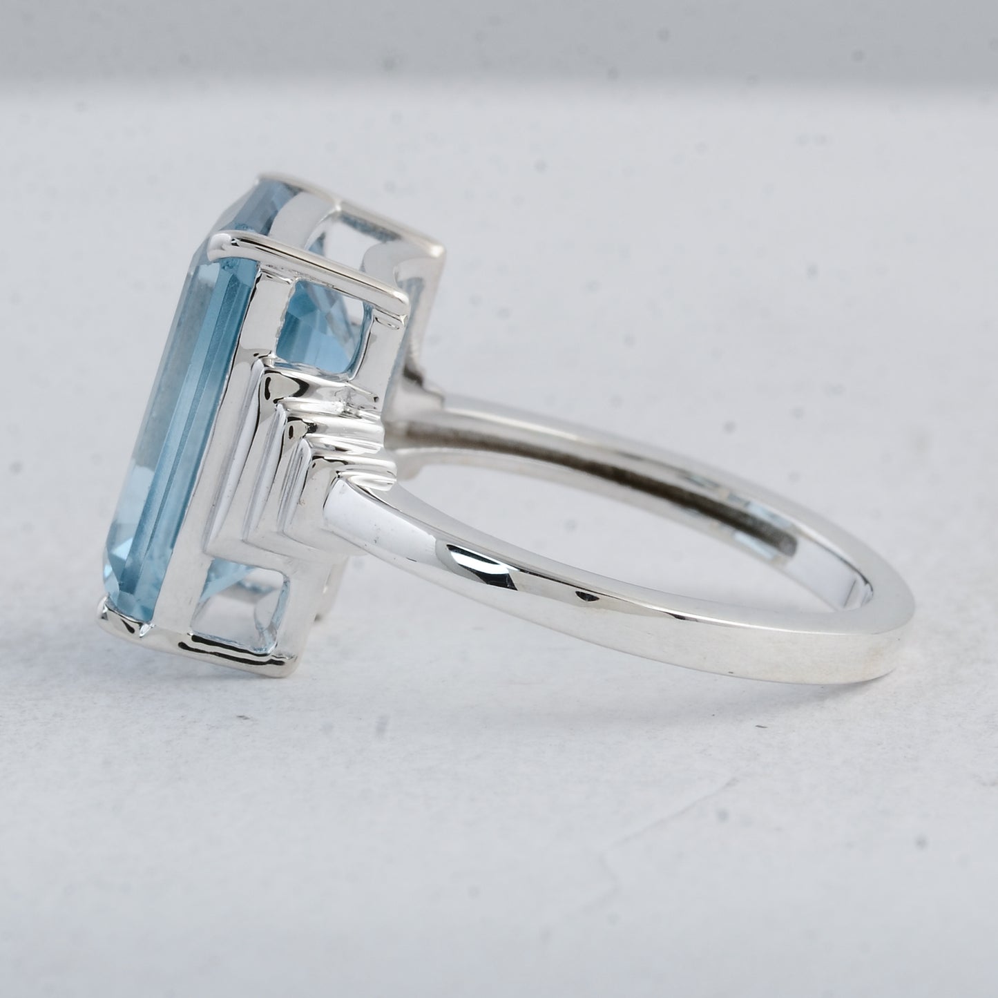 8.00 Ct Octagon Blue Topaz 925 Sterling Silver Ring