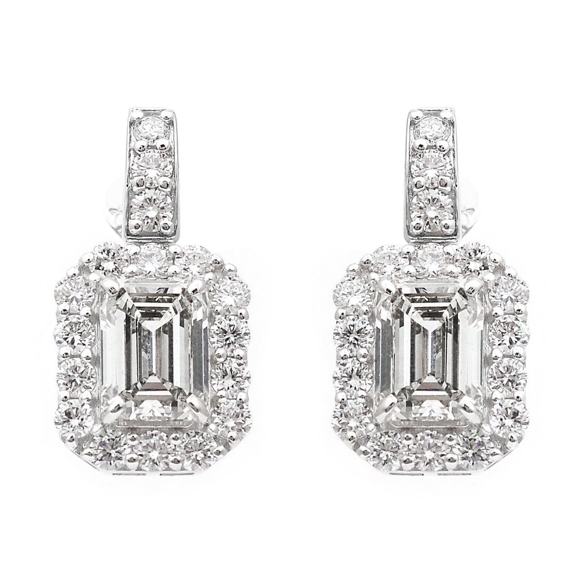 3.25 Carats Lab Grown Diamond 14K Gold Earrings