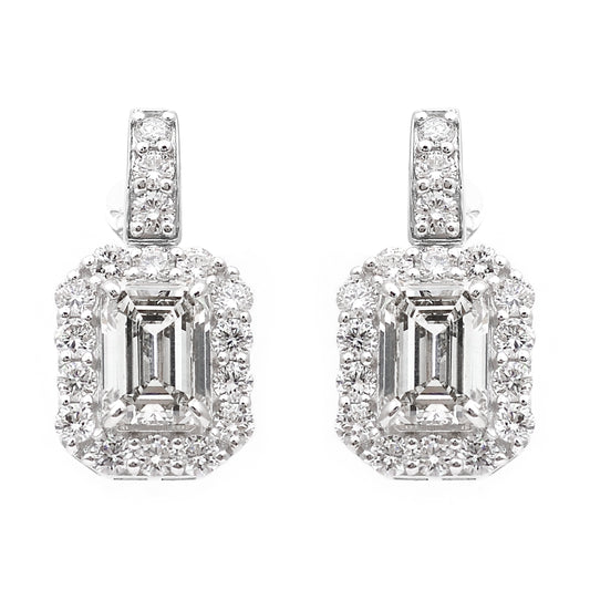 3.25 Carats Lab Grown Diamond 14K Gold Earrings