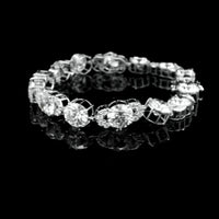 28.05 Ct Round Lab Grown Diamond 14K Gold Bracelet