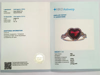 2.30 Ct Heart Mixed Cut Natural Garnet 14K Gold Ring