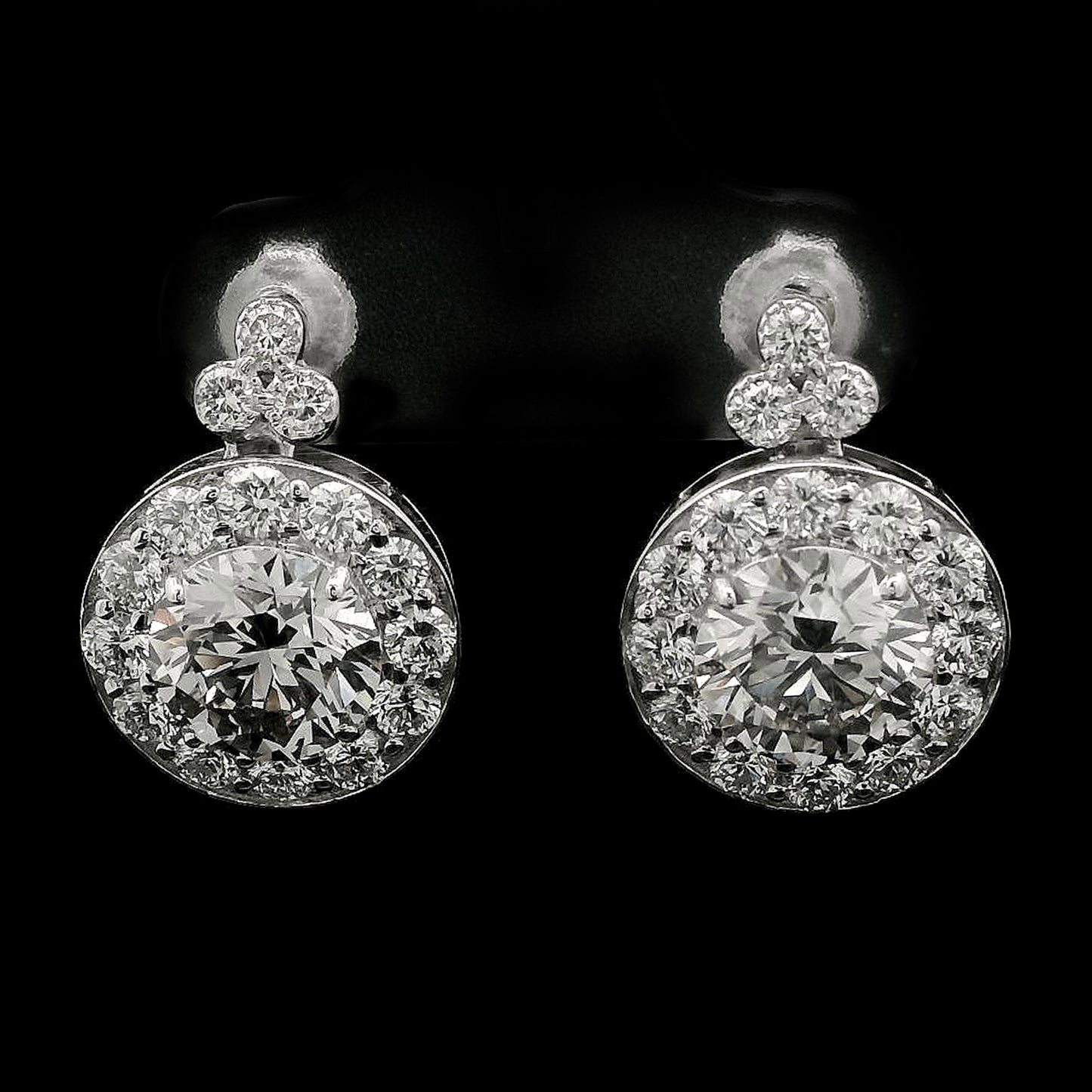 4.55 Carats Lab Grown Diamond 14K Gold Earrings
