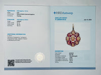 1.66 Ct Oval Natural Multi Coloured Sapphire 14K Gold Pendant