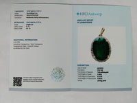 5.64 Ct Oval Mixed Cut Natural Emerald 14K Gold Pendant