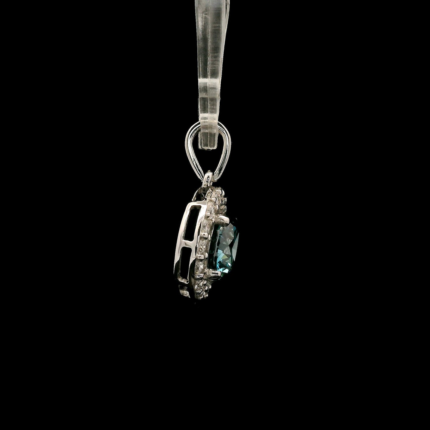 1.91 Carats Blue Lab Grown Diamond 14K Gold Pendant