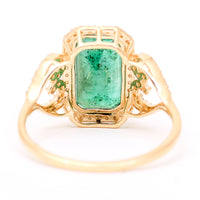 2.81 Ct Octagon Step Cut Natural Emerald 14K Gold Ring