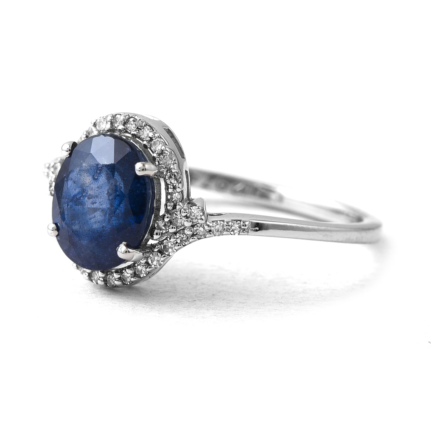2.82 Ct Oval Mixed Cut Natural Sapphire 950 Platinum Ring