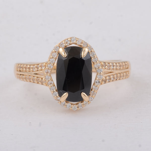 2.16 Ct Cushion Sapphire 9K Gold Ring
