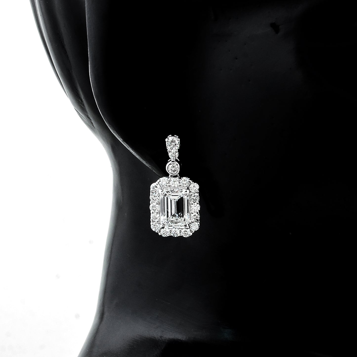 4.23 Carats Lab Grown Diamond 14K Gold Earrings