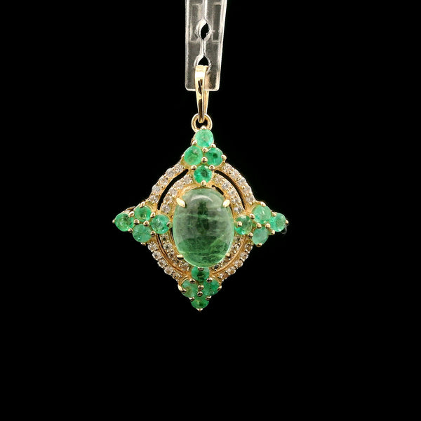 1.79 Ct Oval Emerald 14K Gold Pendant