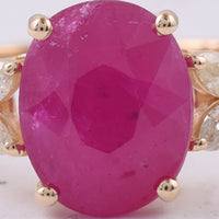 2.78 Ct Oval Natural Ruby 14K Gold Ring