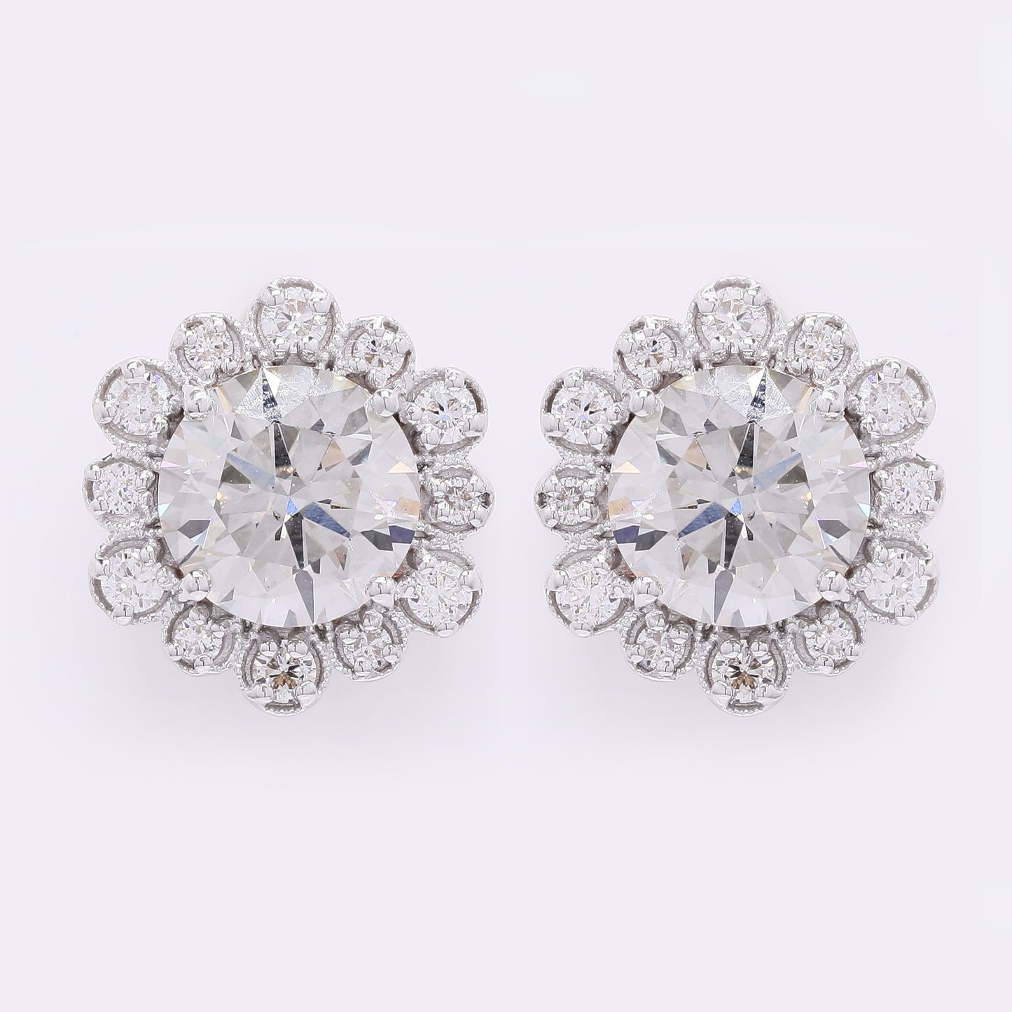 3.67 Carats Lab Grown Diamond 14K Gold Earrings
