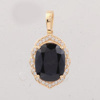 3.76 Ct Cushion Sapphire 9K Gold Pendant