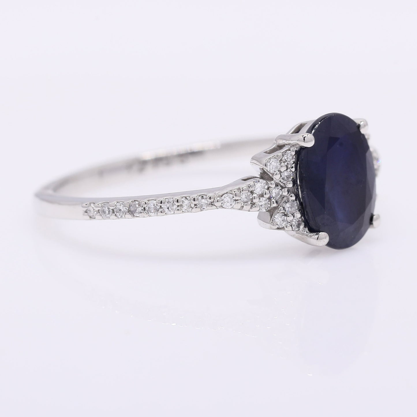1.33 Ct Oval Mixed Cut Natural Sapphire 950 Platinum Ring