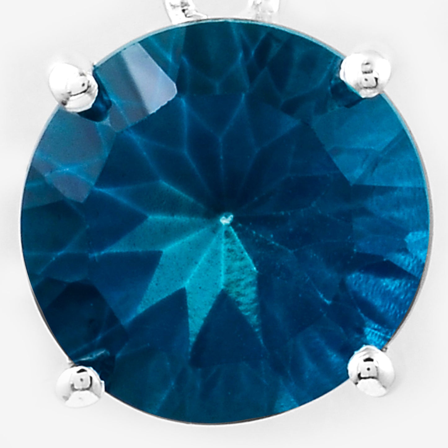3.40 Ct Round Pariba Topaz, 925 Sterling Silver Pendant
