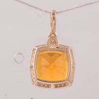 2.85 Ct Cushion Br.Opal 9K Gold Pendant