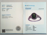 3.53 Ct Cushion Mixed Cut Natural Green Sapphire 950 Platinum Ring