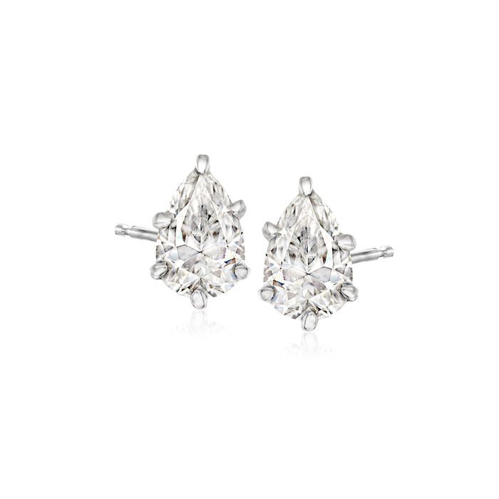 2 ct. Moissanite Pear Sterling Silver Women Earrings