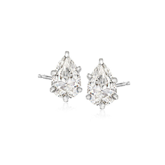 2 ct. Moissanite Pear Sterling Silver Women Earrings