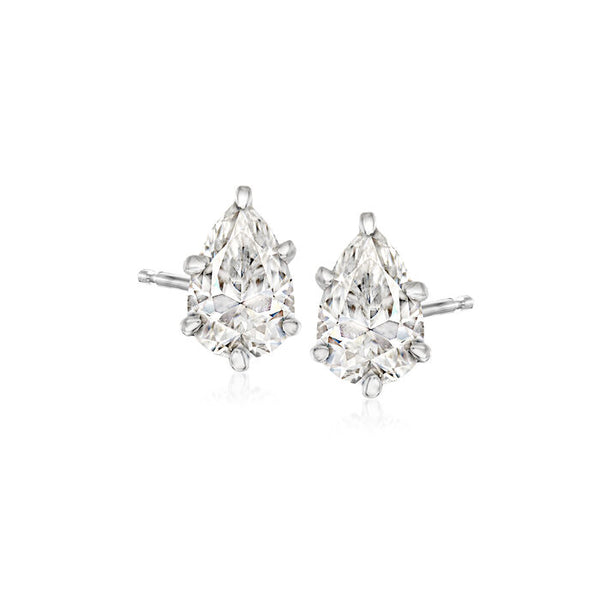 2 ct. Moissanite Pear Sterling Silver Women Earrings