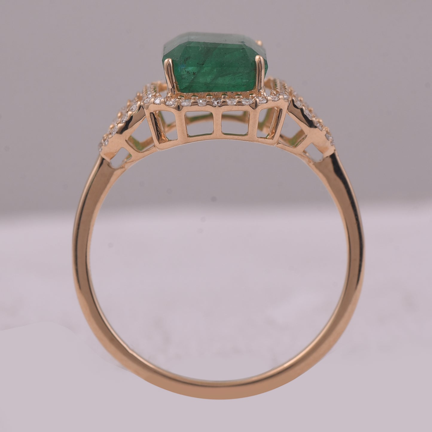 2.80 Ct Octagon Step Cut Natural Emerald 14K Gold Ring