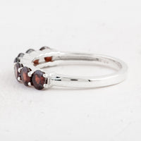 1.85 Ct Round Garnet 925 Sterling Silver Ring