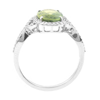 2.62 Ct Oval Mixed Cut Natural Green Sapphire 950 Platinum Ring