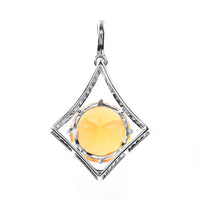 2.44 Ct Round Mixed Cut Natural Fire Opal 950 Platinum Pendant