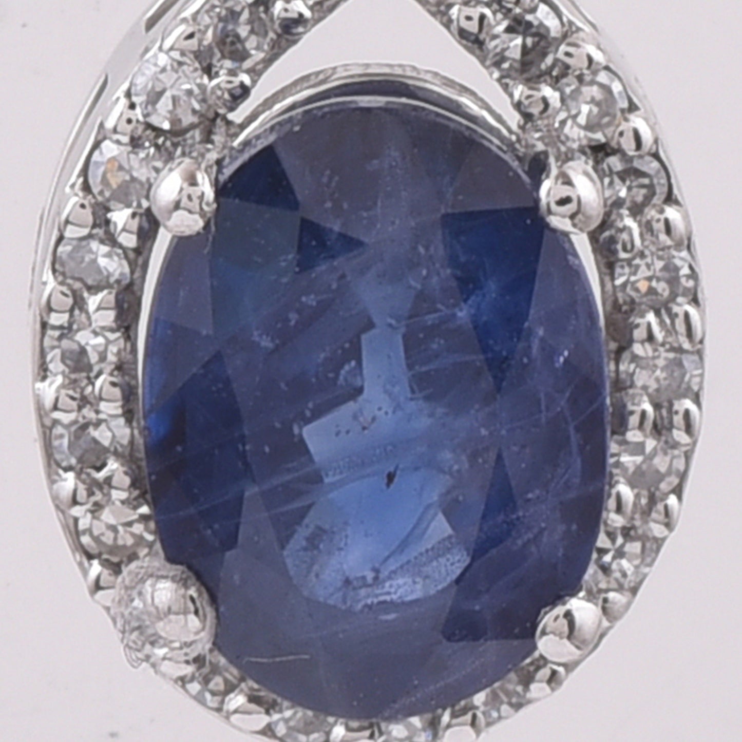 1.41 Ct Oval Natural Sapphire 950 Platinum Pendant