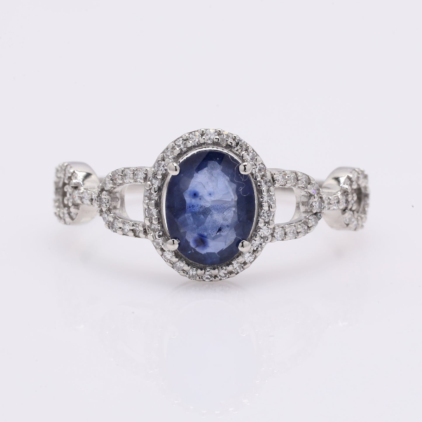 1.31 Ct Oval Mixed Cut Natural Sapphire 950 Platinum Ring