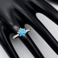 2.37 Carats Blue Lab Grown Diamond 14K Gold Ring