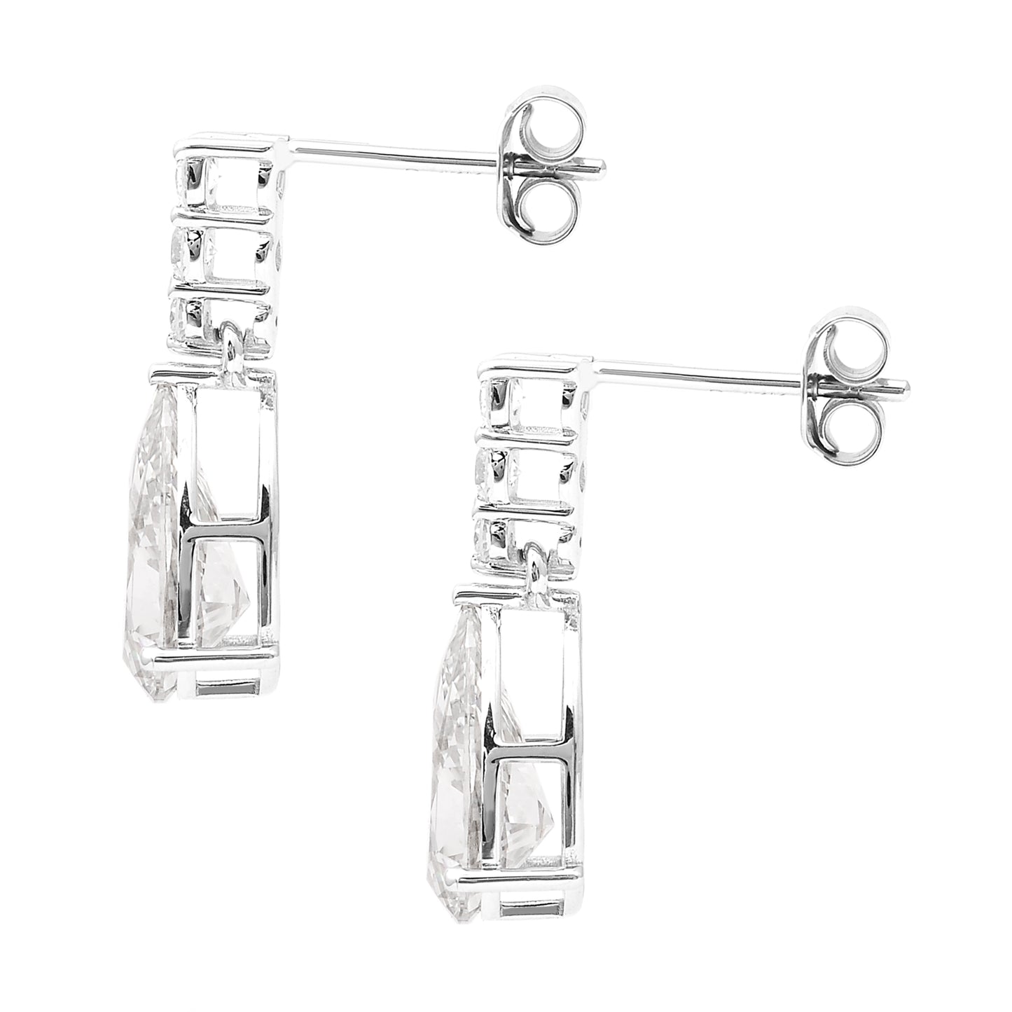 4.38 Carats Lab Grown Diamond 14K Gold Earrings