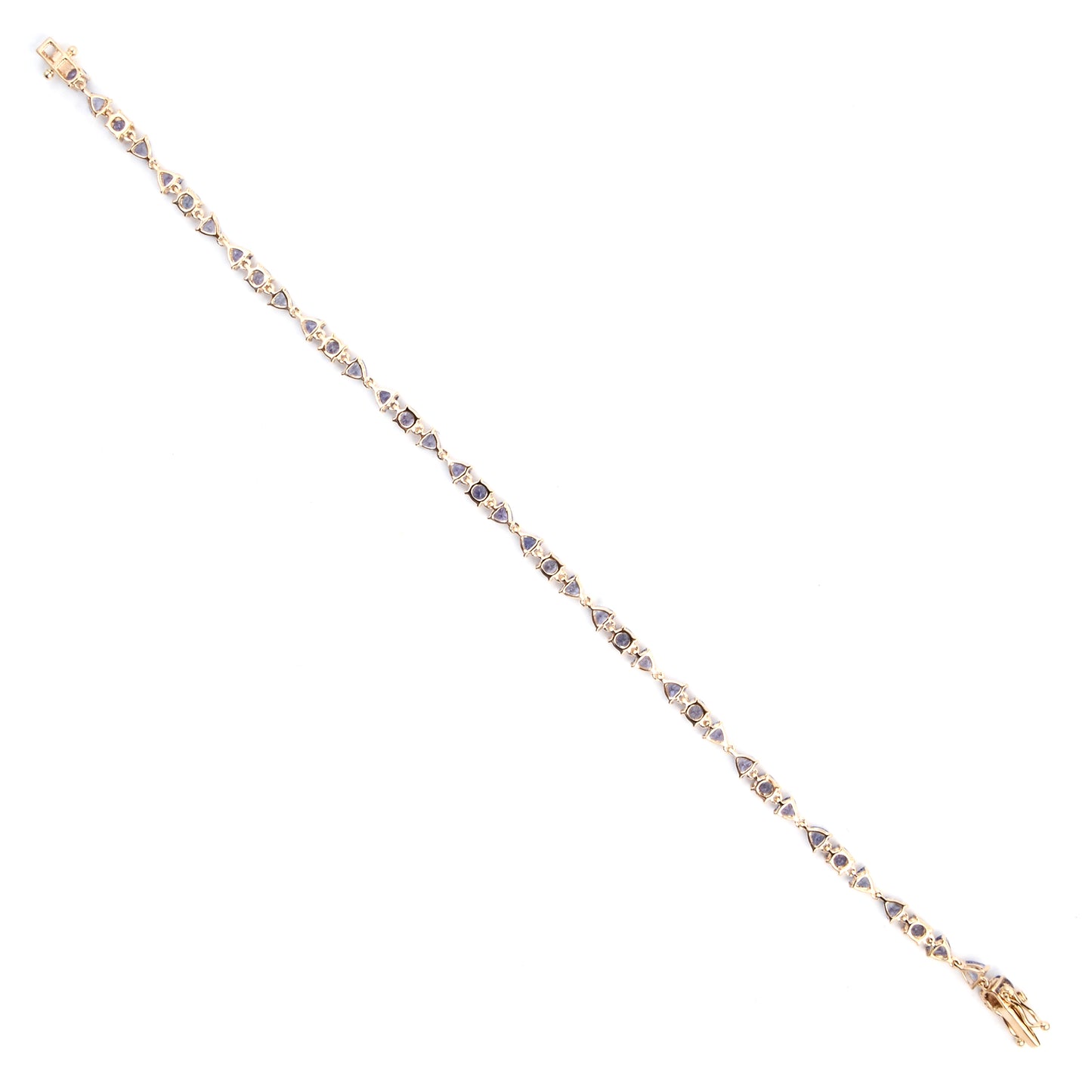 3.66 Ct Trillion Tanzanite 14K Gold Bracelet