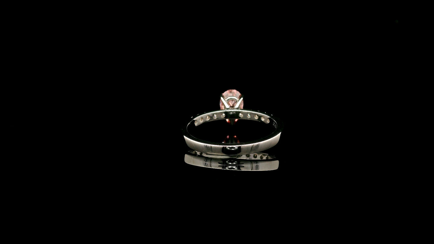1.24 Carats Pink Lab Grown Diamond 14K Gold Ring