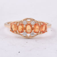 1.12 Ct Oval Natural Orange Sapphire 14K Gold Ring