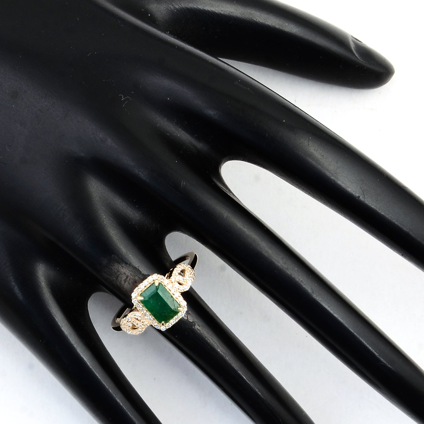 1.13 Ct Emerald Cut Natural Beryl Emerald 14K Gold Ring