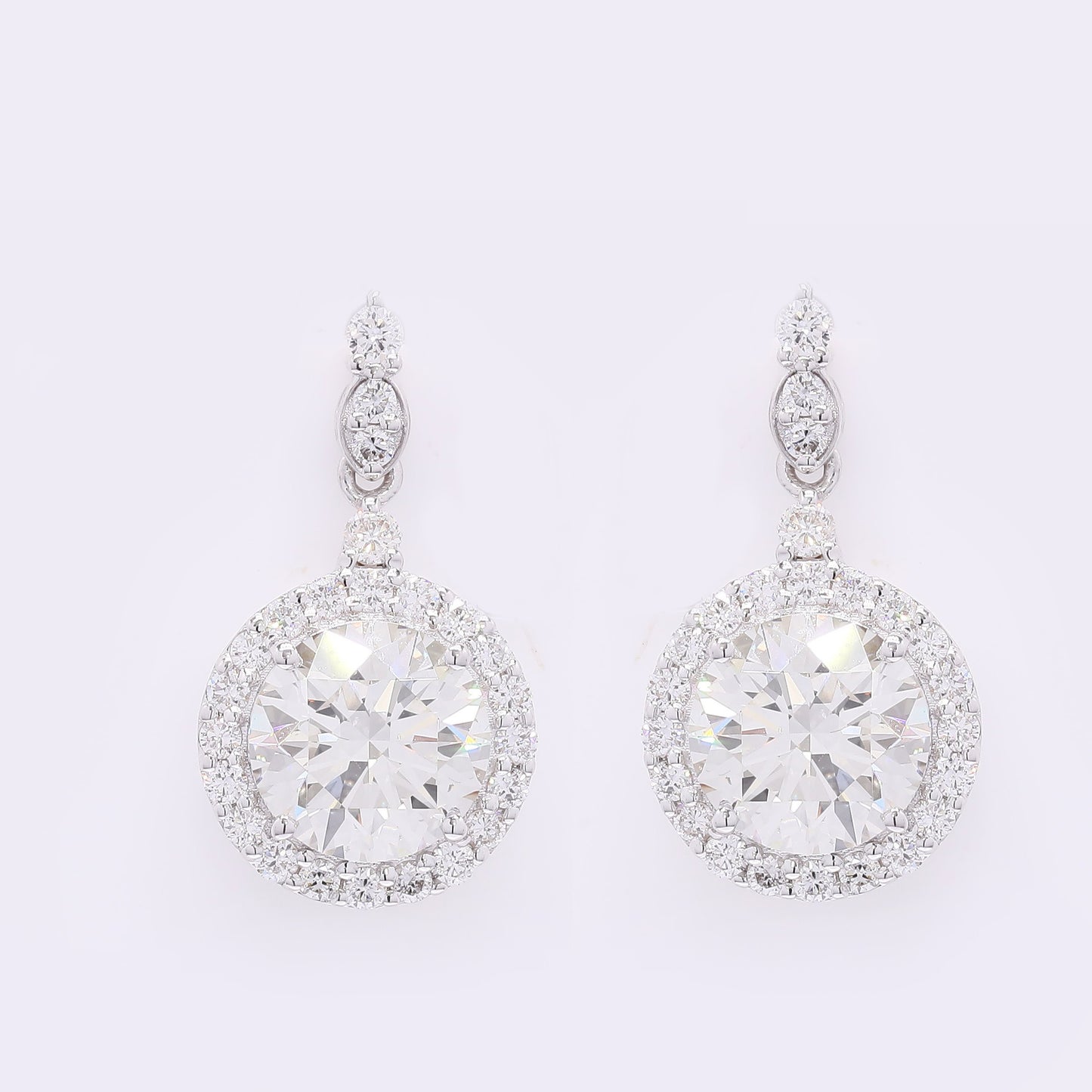 4.26 Carats Lab Grown Diamond 14K Gold Earrings