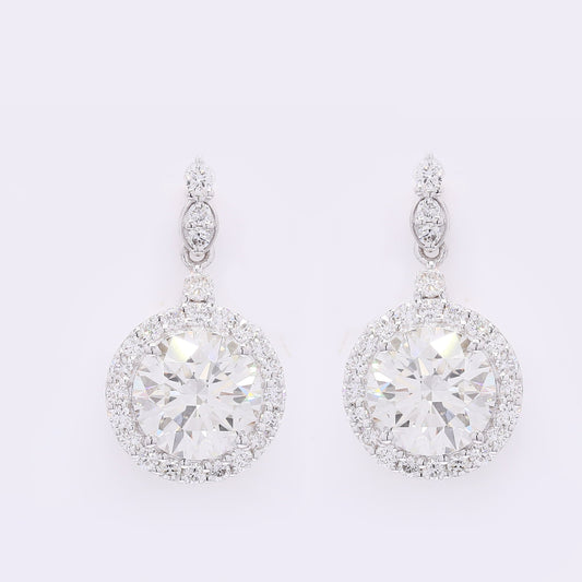 4.26 Carats Lab Grown Diamond 14K Gold Earrings