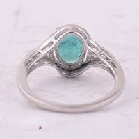 1.85 Ct Oval Mixed Cut Natural Emerald 950 Platinum Ring