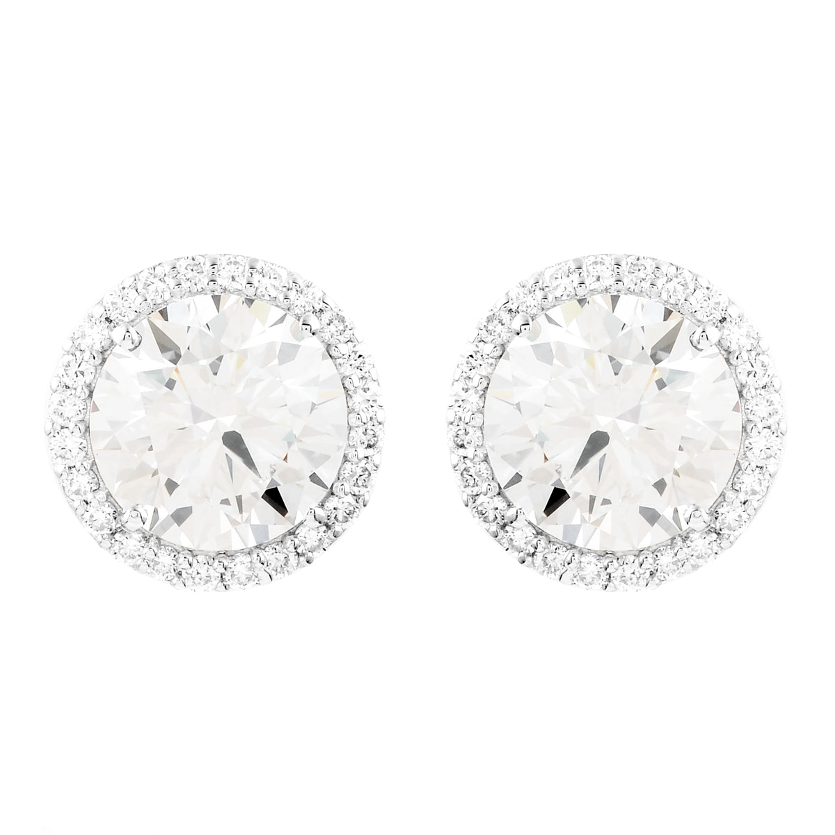 6.07 Carats Lab Grown Diamond 14K Gold Earrings
