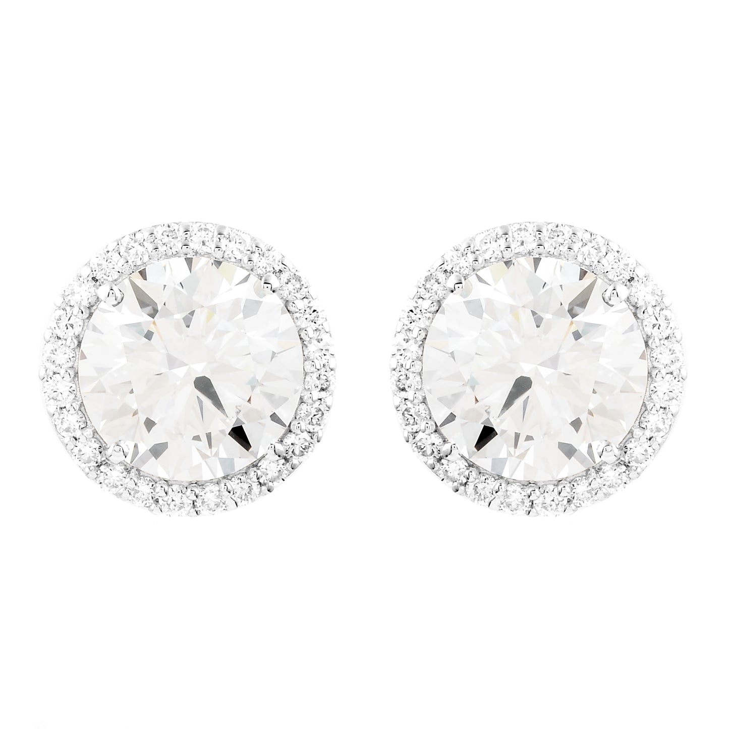 6.07 Carats Lab Grown Diamond 14K Gold Earrings