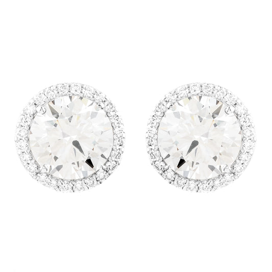 6.07 Carats Lab Grown Diamond 14K Gold Earrings