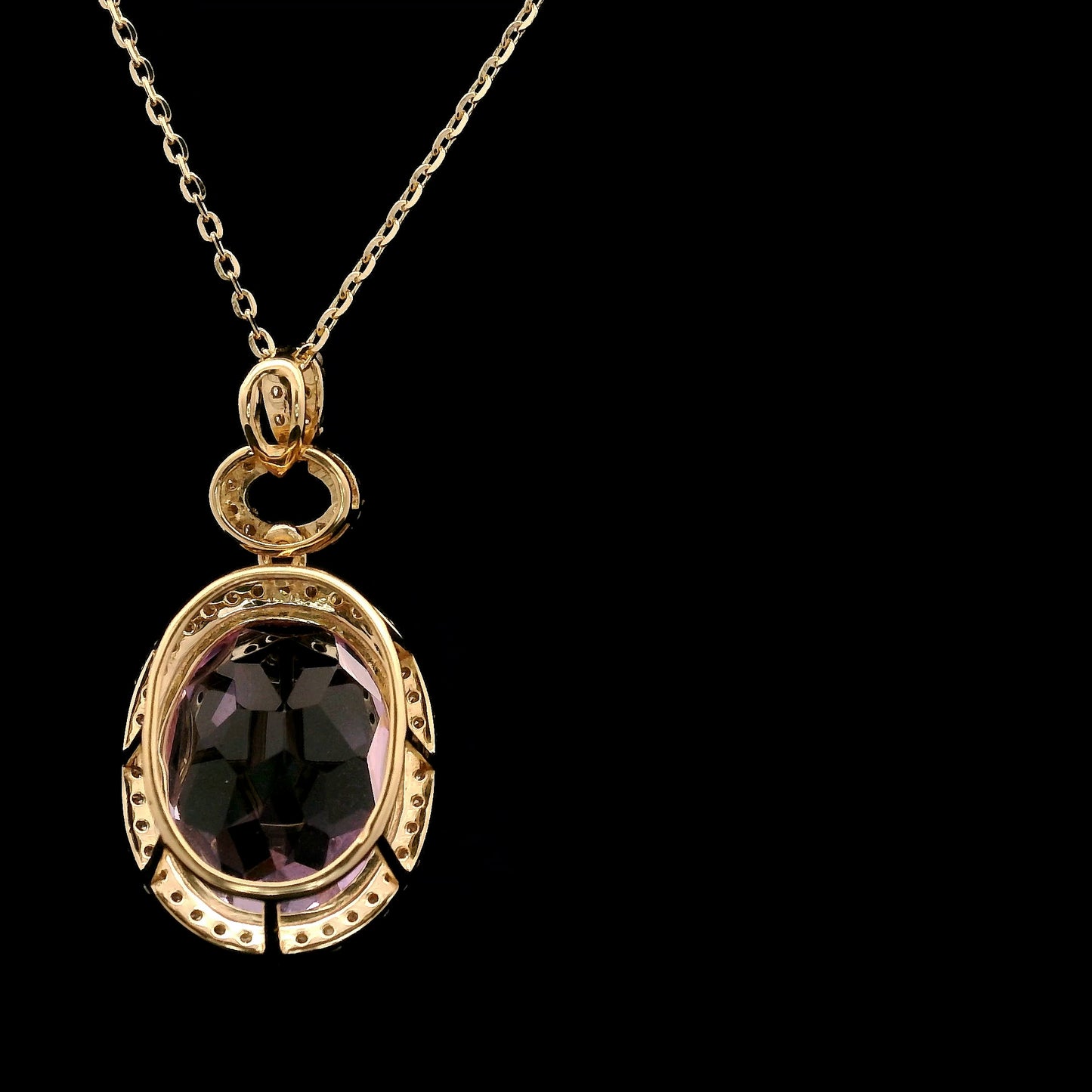 6.71 Ct Oval Kunzite 14K Gold Pendant