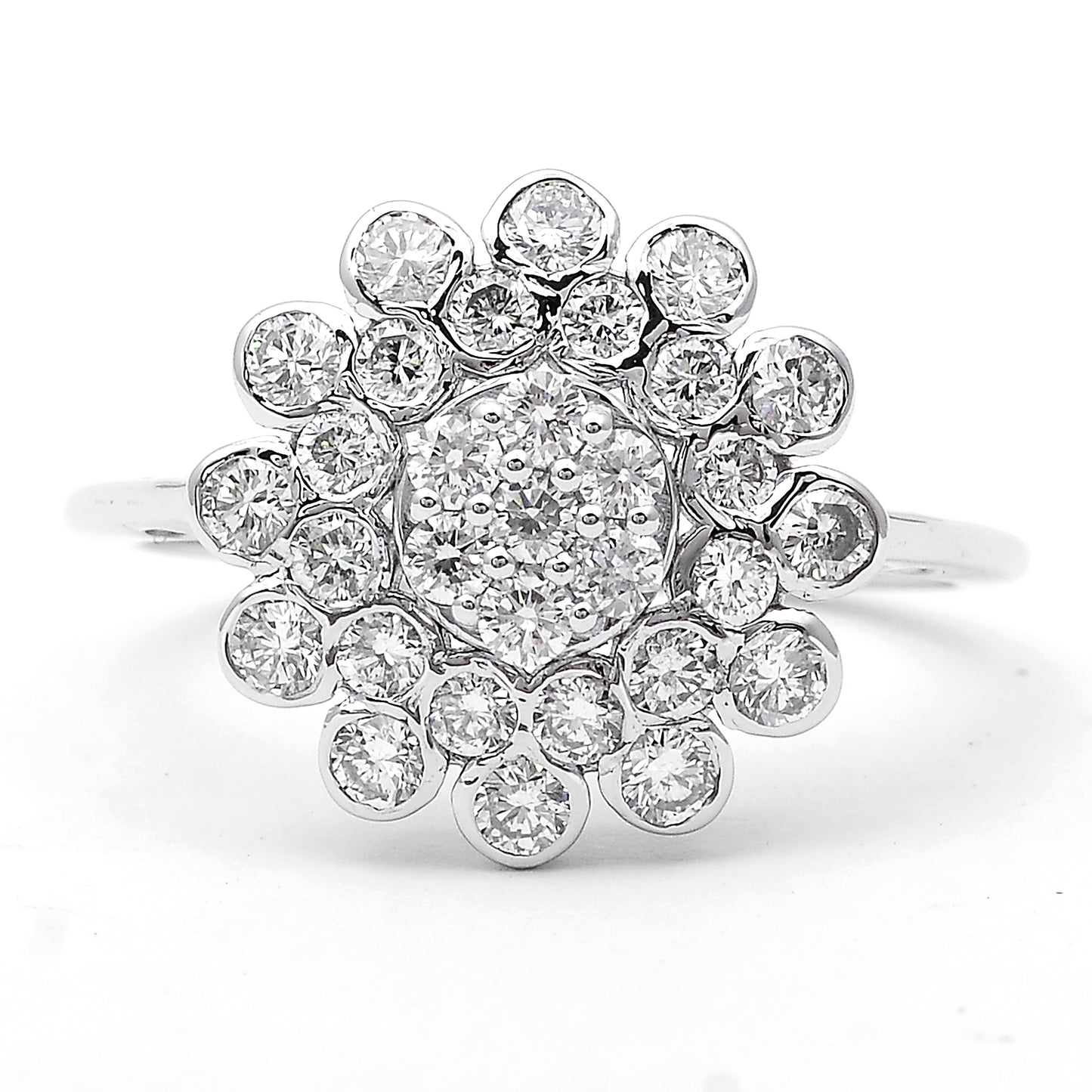 1.04 Ct Round Lab Grown Diamond 925 Sterling Silver Ring