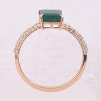 1.72 Ct Octagon Step Cut Natural Emerald 14K Gold Ring