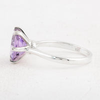 3.12 Ct Round Amethyst 925 Sterling Silver Ring